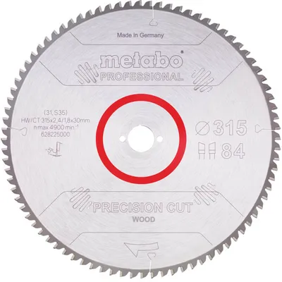 Immagine prodotto di Metabo Kreissägeblatt HW/CT 315x30x2,4/1,8