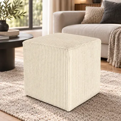 Produktbild von Best For Home | Würfel Pouf Hocker | Mondnebel Poof Fußhocker | Samt Sitzhocker für Wohnzimmer, Schlafzimmer & Flur | Polster Ottoman | Gepolstert Sitzpuff oder Sitzwürfel für Sofa oder Sessel, KI-generiertes Bild