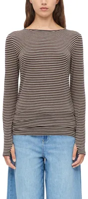 Produktbild von s.Oliver Langarmshirt im Slim Fit aus weichem Jersey – Größe 46, 89g3_dunkelbraun