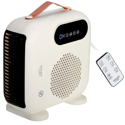 Image de Radiateur électrique à ventilateur 2000 W LCD Télécommande Minuterie Beige AD7756