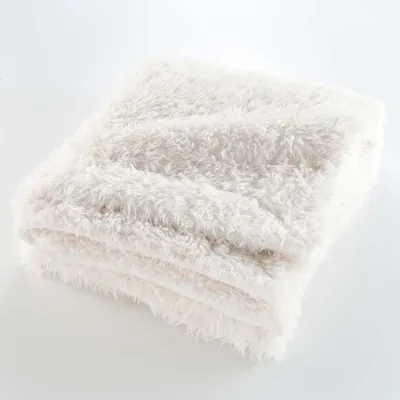 Image de Plaids - Douceur d'Intérieur - Fourrure Mouton - Polyester - 240x220cm - Blanc