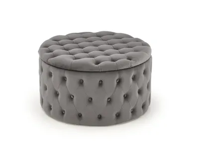 Immagine prodotto di Pouf grigio NUNEZ VELVET con vano portaoggetti