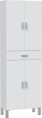 Produktbild von Badezimmerschrank - Weiß glänzend - 4 Türen - 1 Schublade - 60 x 29 x 182 cm