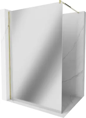 Produktbild von Mexen Kioto Duschwand 100 x 200 cm, Spiegel 8 mm, Gold - 800-100-101-50-50