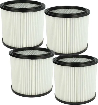 Produktbild von vhbw 4x Faltenfilter kompatibel mit Hoover S 4276 Zentralfilter, S 4266 Zentralfilter, S 4266, S 4276 Staubsauger - Patronenfilter Schwarz Weiß