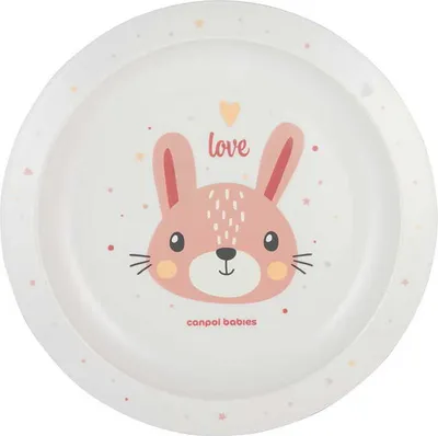 Produktbild von Canpol Babies Plastikteller Niedliche Tiere 9m+ Rosa Häschen