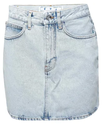 Productafbeelding van Off White - "Corp" mini-rok voor dames, denim, model GT25604 (maat 34 EU), lichtblauw