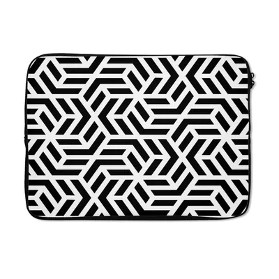 Produktbild von MuchoWow® Laptop Hülle 14 ZollDesign - Geometrie - Muster - Schwarz - Weiß Laptoptasche - Laptoptasche - Stoßsicher - Schutzhaube