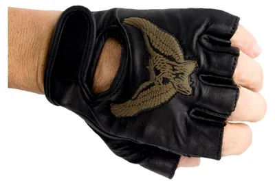 Produktbild von Handschuhe für Biker Fingerlos echt Leder Adler Grösse 3XL