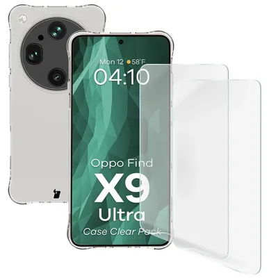 Produktbild von Handyhülle + 2x Folie für Oppo Find X9 Ultra, Bizon Case Clear Pack, Transparent