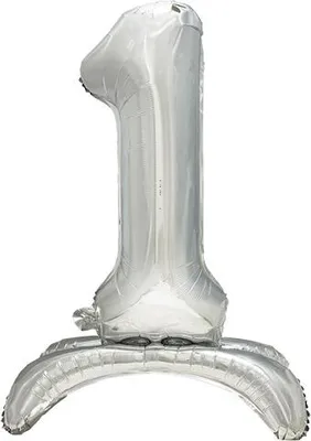 Produktbild von 24 Papstar Folienluftballon 73 cm silber 1 stehend 37256