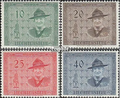 Produktbild von Briefmarken Liechtenstein 1953 Mi 315-318 (kompl.Ausg.) mit Falz Pfadfinderkonferenz