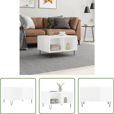 Obrázok produktu pre Konferenčný stolík The Living Store vysokolesklý biely 60x50x36,5 cm materiál na báze dreva