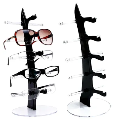 Produktbild von 2 Stück Brillenhalter, 35 x 16 cm Brillenablage für 5 Brillen, Ausstellungsstand für Sonnenbrillen, Brillenständer zur Aufbewahrung