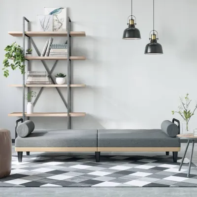 Produktbild von "im Sonderangebot"Schlafsofa - CLORIS - Bettsofa eleganten Design - mit Armlehnen Hellgrau Stoff - 205 x 89 x 70 cm - DEMöbel6261076