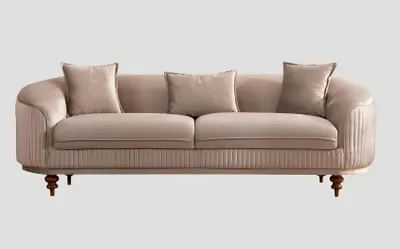 Obrázek produktu pro Pohovka 3 místná Elegantní křeslo Moderní design Čalounění dřevěného nábytku
