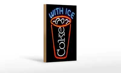 Produktbild von Holzschild Getränke 12x18cm Coke with ice Reklame