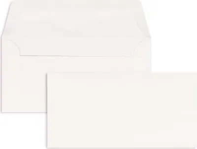 Produktbild von Briefumschläge DINlang 100g/qm gummiert VE=100 Stück weiß