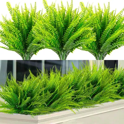 Imagen del producto de Plantas artificiales Boston, 12 unidades, 40-44,5 cm, tallos flexibles, ideales para balcones y jardines