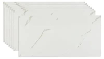 Zdjęcie produktu dla Płytki samoprzylepne naklejki na kafelki - 60 x 30 cm - 10 sztuk - Biały - Do kuchni i łazienki