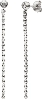 Produktbild von JOBO Ohrhänger 925 Sterling Silber 2 Zirkonia Ohrringe Ohrstecker Silberohrringe