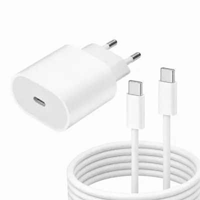 Produktbild von iPhone USB-C Ladegerät 20W Schnellladegerät mit USB-C Kabel – USB-C Ladeset für iPhone 17 16 15 Pro Max Air Plus