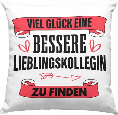 Produktbild von Trendation - Jobwechsel Deko-Kissen mit Füllung 40x40 Geschenk Kollegin Kollege Lustig Abschiedsgeschenk Sprüche - Viel Glück Bessere Lieblingskollegin (Rosa)