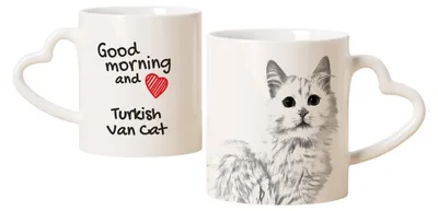 Produktbild von Art-Dog Keramiktasse Türkisch Van Katze – mit herzförmigem Henkel