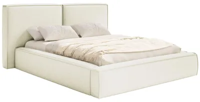 Produktbild von Selsey Tilves – Polsterbett 200x200 mit Bettkasten, Lattenrost, Chenille, creme