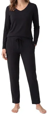 Produktbild von Schiesser Mix & Relax Schlafanzug Set aus Langarm-Shirt und langer Hose, Atmungsaktives Material, Bequemer Schnitt