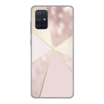 Produktbild von MuchoWow® Handyhülle Schutzhülle Hülle für Samsung Galaxy A51 Marmor - Rosa - Gold - Schick Silikon Softcase Handy Hülle - Schutzabdeckung