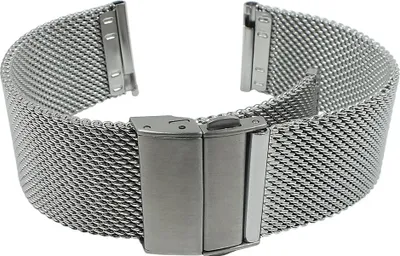 Produktbild von Minott Uhrenarmband Milanaise Edelstahl silberfarben feines Geflecht, Stegbreite:22mm