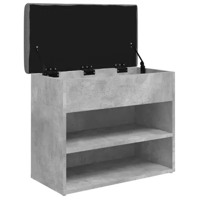 A shoe bench with storage and a lift-top lid, shown in a studio setting against a white background.
