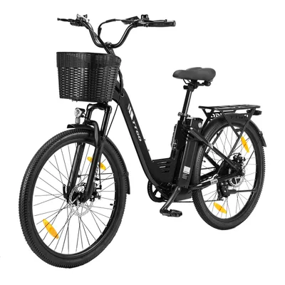 Produktbild von 26 Zoll 18Ah Akku Wasserdicht E-Bike Cityräder Elektrofahrrad 120 km Reichweite Tiefeinstieg Räder Shimano 7-Gang E-Bikes E-Hollandräder Fahrradkorb