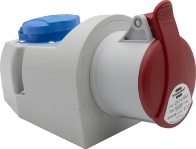 Image de Prise murale combinée Brennenstuhl avec prise CEE 400V/16A 5 pôles + prise de type F (Schuko), prise industrielle avec couvercle, pour intérieur et extérieur, atelier, garage, industrie, IP44, 16A