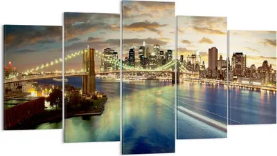 Produktbild von Bild auf Leinwand - Leinwandbild - Amerika Architektur New York - 160x85cm - Wand Bild - Wanddeko - Leinwanddruck - Bilder - Kunstdruck - Wanddekoration - Leinwand bilder - Wandkunst - EA160x85-0226
