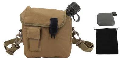 Obrázek produktu pro Outdoorová láhev na vodu, 1,5 l, velká kapacita, přenosná, plochá, na kempování, s ledvinkou na sport a turistiku, khaki