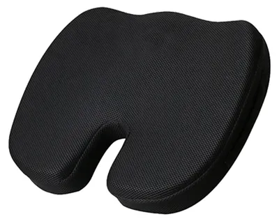 Traagschuim Sitzkissen für Bürostuhl, Anti-Rutsch, 38x45x7 cm, Schwarz