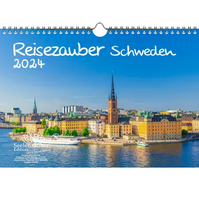 Produktbild von Reisezauber Schweden DIN A4 Kalender für 2024 Urlaub Reise Stockholm Stadt und Land - Seelenzauber