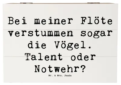 Produktbild von Mr. & Mrs. Panda Kiste Spruch Besondere Flöte 22 x 15 cm - Weiß - Geschenk, Musik, erinnerungsbox holz, Musiker, Humor, Holzblasinstrument, Truhe, Instrumente, Lernen