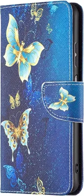 Produktbild von König Design Hülle kompatibel mit Samsung Galaxy A23 Kunstleder Handyhülle - Handy Case Goldschmetterling