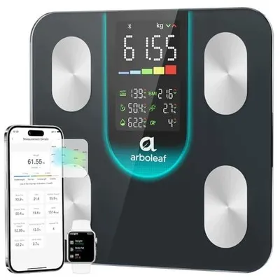 Zdjęcie produktu dla Waga inteligentna łazienkowa analizator składu ciała bmi aplikacja