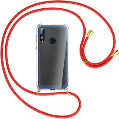 Produktbild von Handykette Backcover-Schutzhülle mit Band (Metall goldfarben) für HTC Desire 19 Plus / 19s - rot