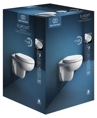 Immagine prodotto di Ensemble de WC à chasse encastré Ideal Standard Eurovit, sans rebord de chasse, blanc, K881201, K881201