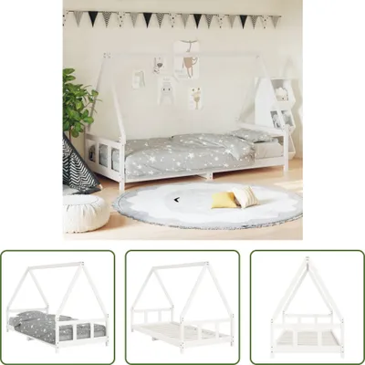 Imagen del producto de Cuna "The Living Store" blanca, 90x200 cm, fabricada en madera maciza de pino