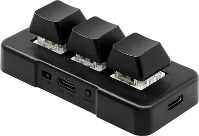 Obrázok produktu pre MK321BT 3-tlačidlová mini prispôsobená klávesnica s mechanickým modrým spínačom USB+BT s duálnym režimom pripojenia pre kancelárske hry Multimédiá čierna