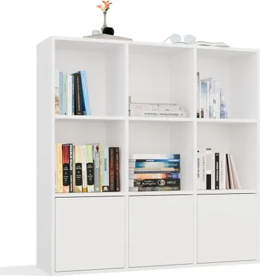 Immagine prodotto di Libreria MALAX, pratica e funzionale, con 9 scomparti e 3 ante
