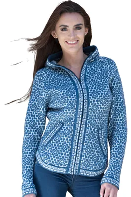 Produktbild von Gamboa - Alpaka Kapuzenjacke - Alpaka Pullover für Damen,Blau,XL