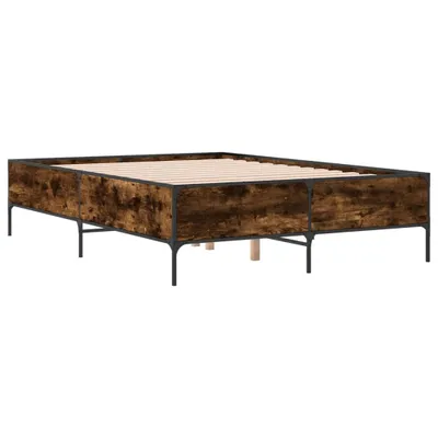Produktbild von Bettgestell Räuchereiche 140x190 cm Holzwerkstoff und Metall