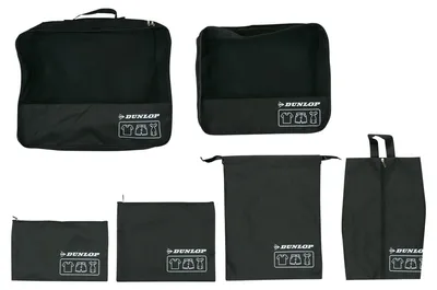 Produktbild von DUNLOP Reiseorganizer-Set, 6-teilig, Schwarz, Grau, Blau
